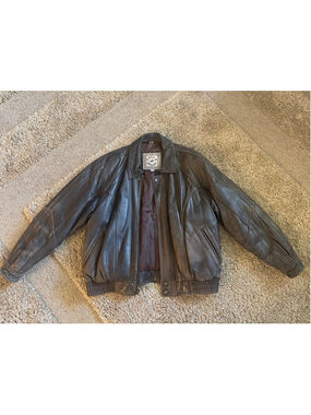 Men's Pelle Sport XL Brown Leather Bomber Jacket